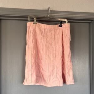 Doki-Geki Women's Light Pink Cotton Blend Skirt Stitched Pleats sz L Side Zip